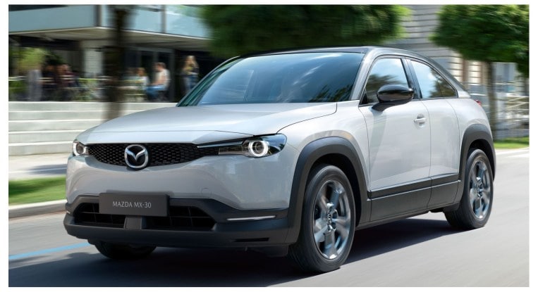 Mazda MX 30 Concept Driving Front Three Quarter