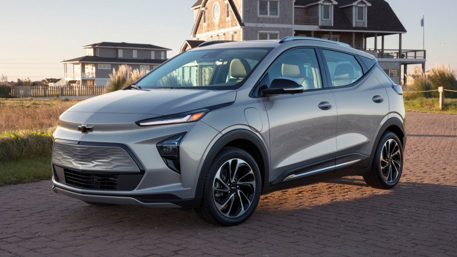 2022 Chevrolet Bolt EUV in front of house