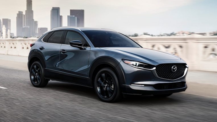 2021 Mazda CX-30 Turbo in charcoal gray.