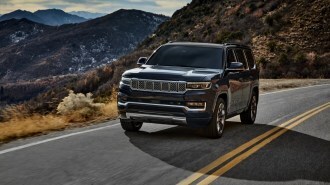 2022 Jeep Grand Wagoneer Driving Front Three Quarter