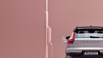 A Volvo XC40 Recharge plugged in to charge