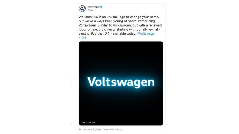 Voltswagen Tweet