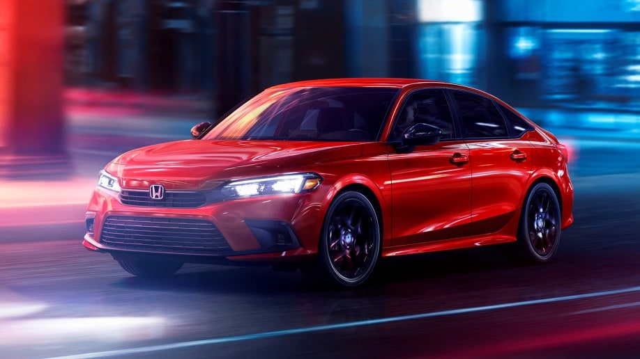 2022 Honda Civic Sport Front Left Side in Red