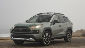 2021 Toyota RAV4 Adventure green on mountain
