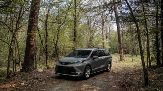 2022 Toyota Sienna Woodlands Edition Driving Front Three Quarter