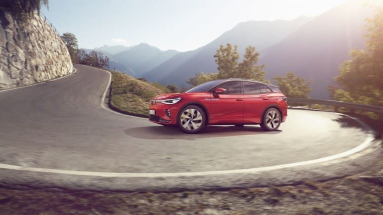 2022 VW ID.4 GTX Driving Front Three Quarter