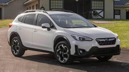 2022 Subaru Crosstrek in white.