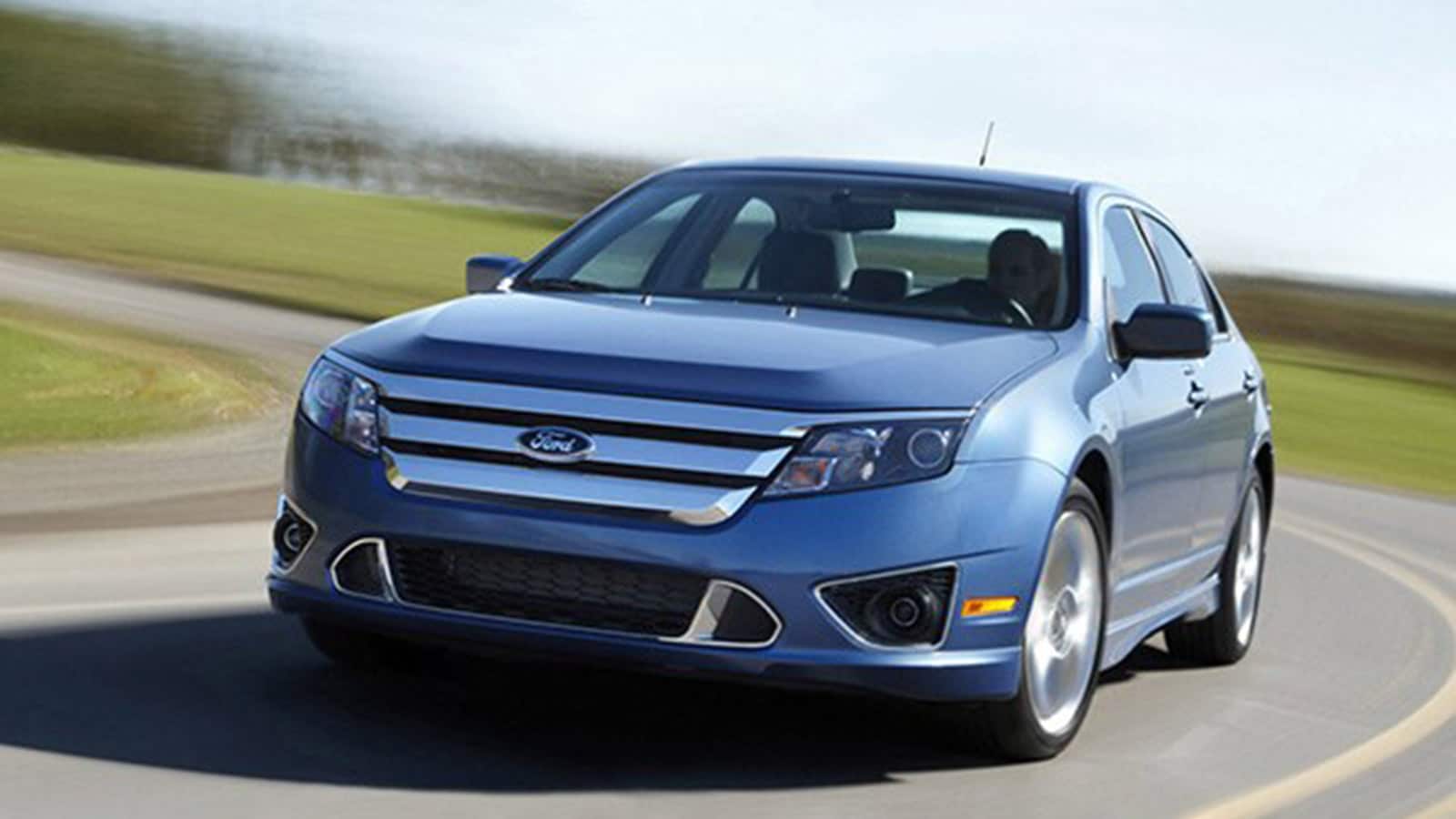2012 Ford Fusion in blue.
