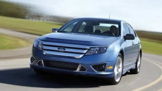 2012 Ford Fusion in blue.