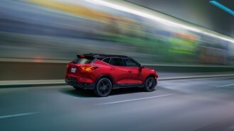 2022 Chevy Blazer RS Driving Rear Three Quarter