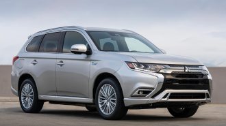 2022 Mitsubishi Outlander PHEV in silver.
