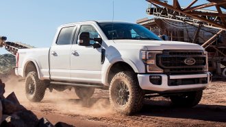 2021 Ford F-250 Tremor in white.