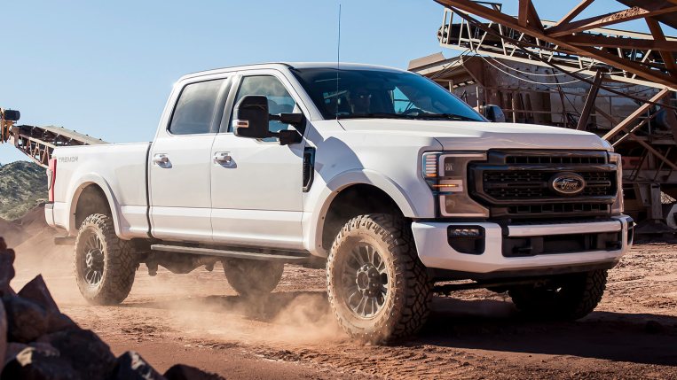 2021 Ford F-250 Tremor in white.