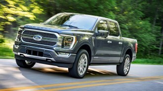 2021 Ford F-150 black driving