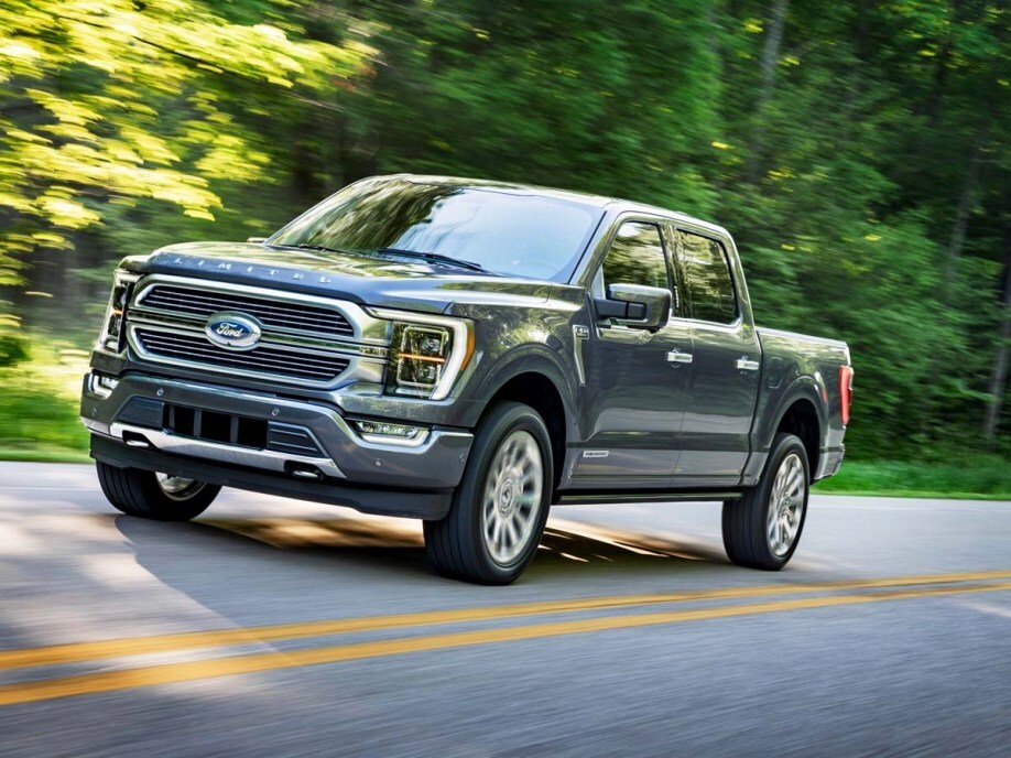 2021 Ford F-150 black driving