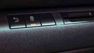 Traction control button in a car.
