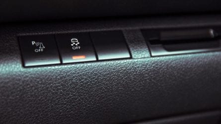 Traction control button in a car.