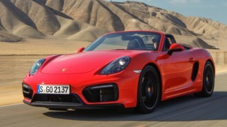 2015 Porsche Boxster Driving Front Three Quarter