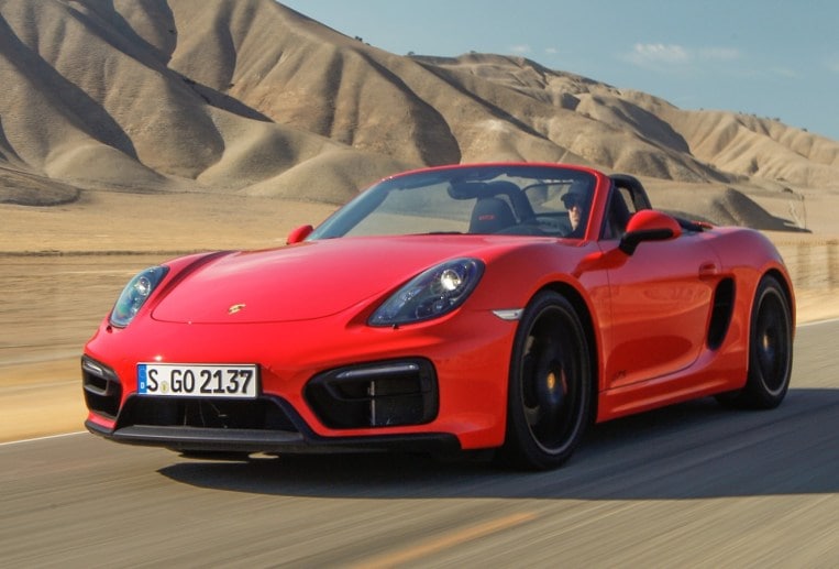 2015 Porsche Boxster Driving Front Three Quarter