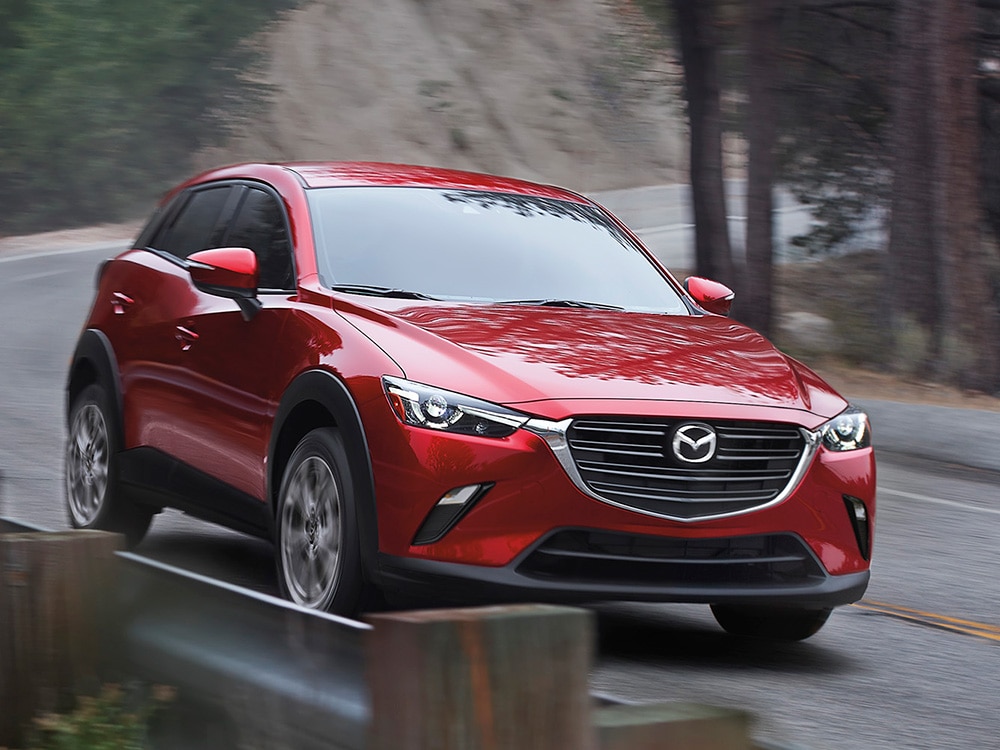 2021 Mazda CX-3 in red.