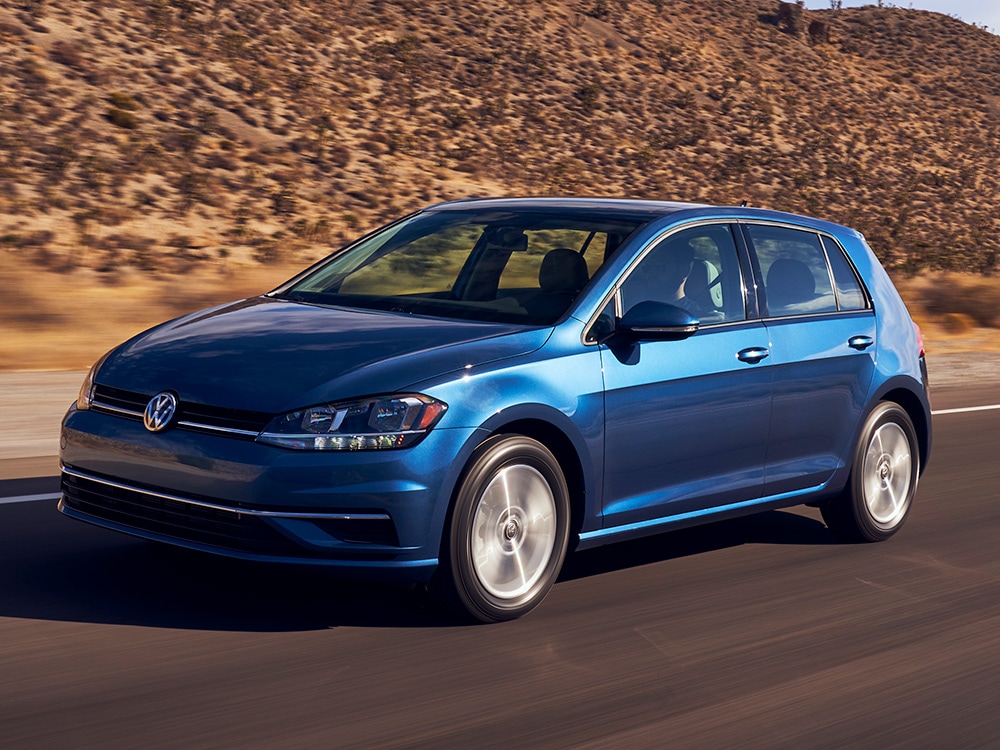2021 Volkswagen Golf in blue.