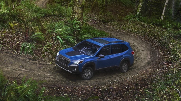 2022 Subaru Forester Wilderness on the trail.