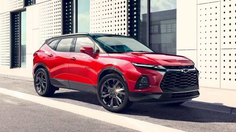 2022 Chevrolet Blazer RS parked near building