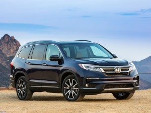 2022 Honda Pilot Elite in blue.