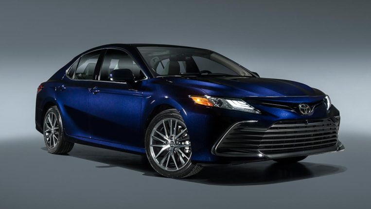 2022 Toyota Camry in blue.