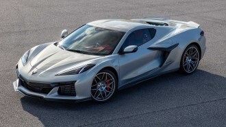 The 2023 Chevrolet Corvette Z06 seen from overhead