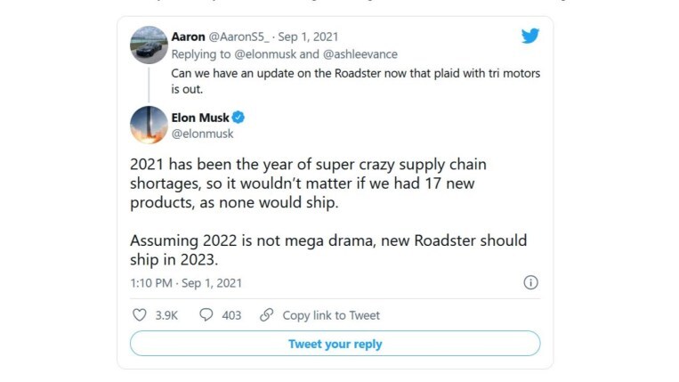 Elon 2023 Calendar Musk: Tesla Roadster Delayed - Kelley Blue Book