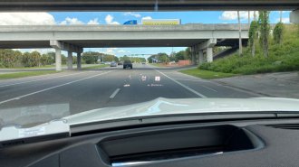 Head-up Display (HUD) on a vehicle
