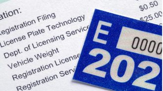 License plate registration sticker