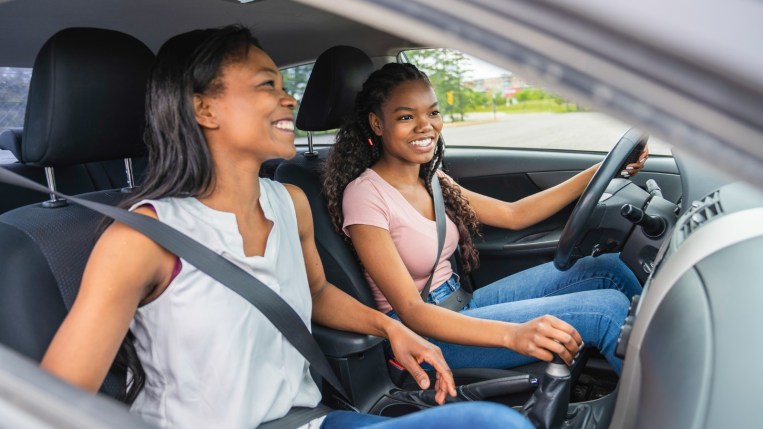 teen driver with parent