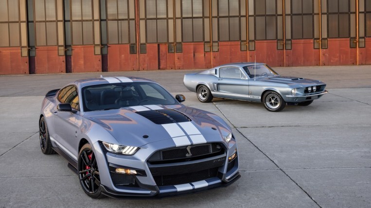 2022 and 1967 Ford Mustangs