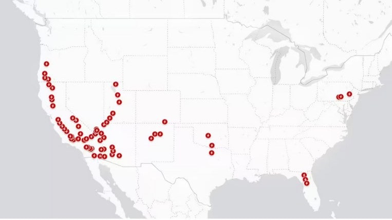 Tesla Holiday Charging Map 2021