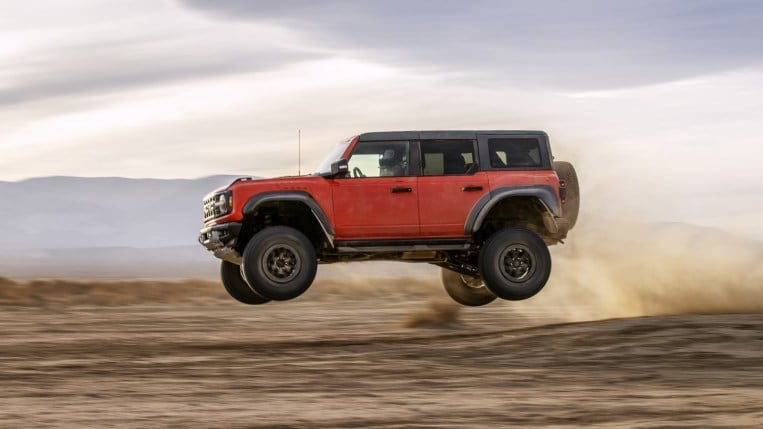 2022 Ford Bronco Raptor Profile Jumping