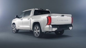 The 2022 Toyota Tundra seen from a rear quarter angle
