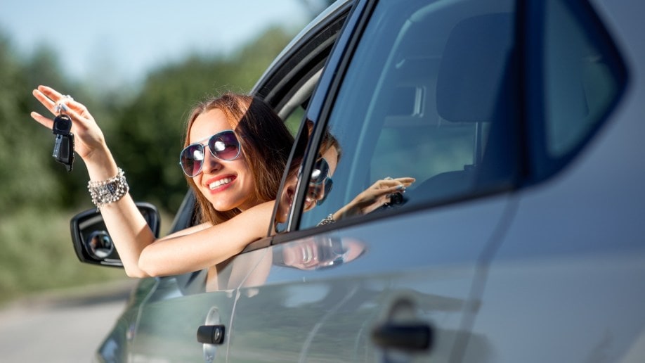 Car Driver Teen Showing Keys To Parents Car