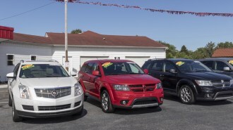 Used cars for sale at a dealership