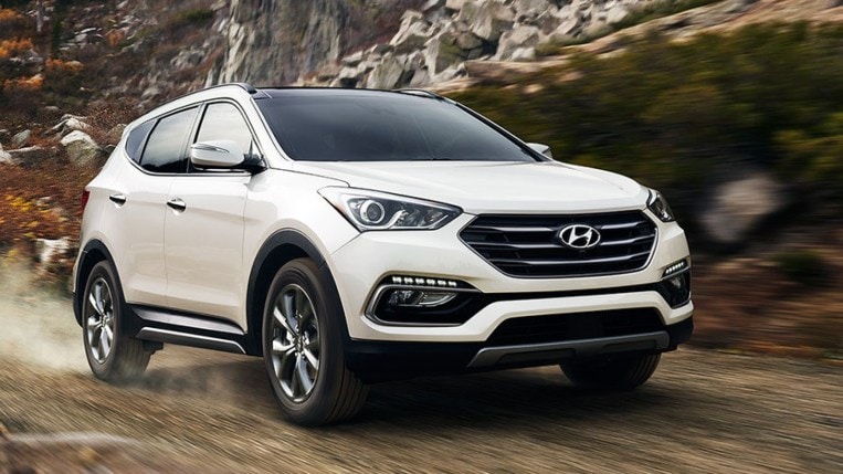 2018 Hyundai Santa Fe Sport Driving Front Three Quarter
