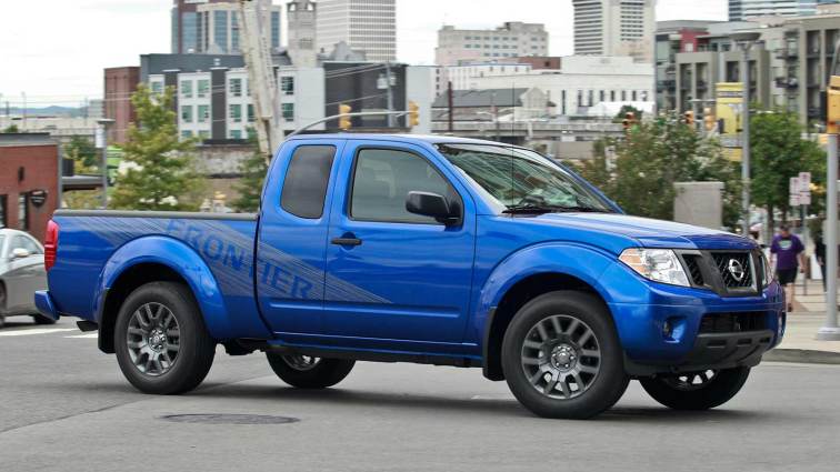 2012 Nissan Frontier in blue.