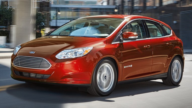 2018 Ford Focus Electric in red.