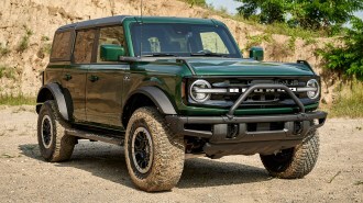 The 2022 Ford Bronco seen from a front quarter angle