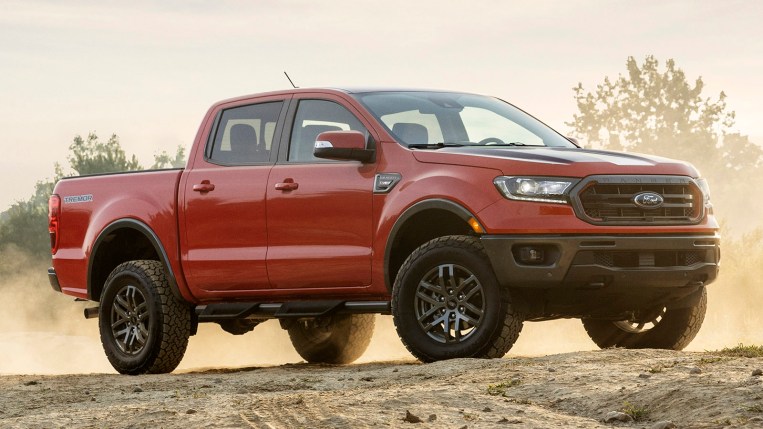 2022 Ford Ranger in red.