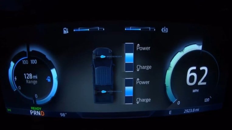 Ford F 150 Lightning Towing Test Gauges