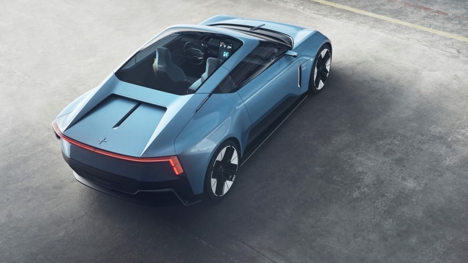The Polestar 02 Concept roadster, seen from overhead