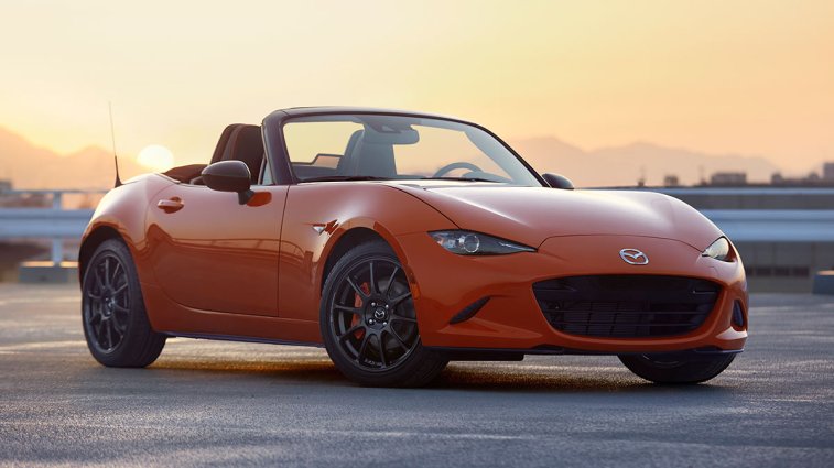 2019 Mazda MX-5 Miata in orange.