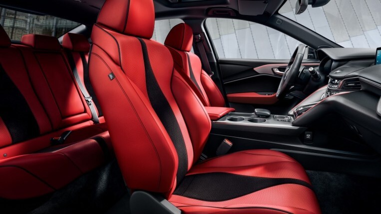 2022 Acura TLX A-Spec front seats in red