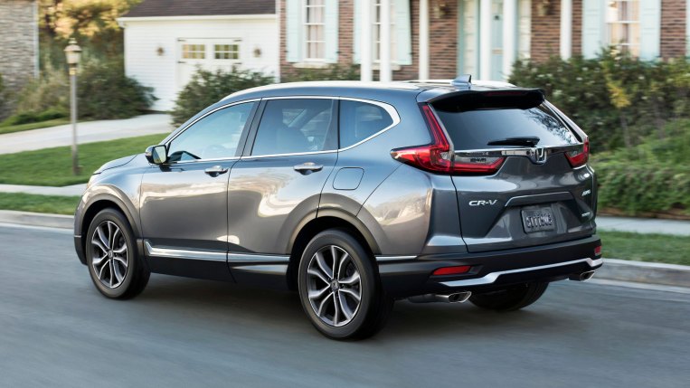 2022 Honda CR-V Touring near house in grey